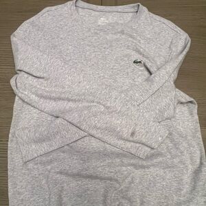 Lacoste Men's Light Gray V-Neck Sweater